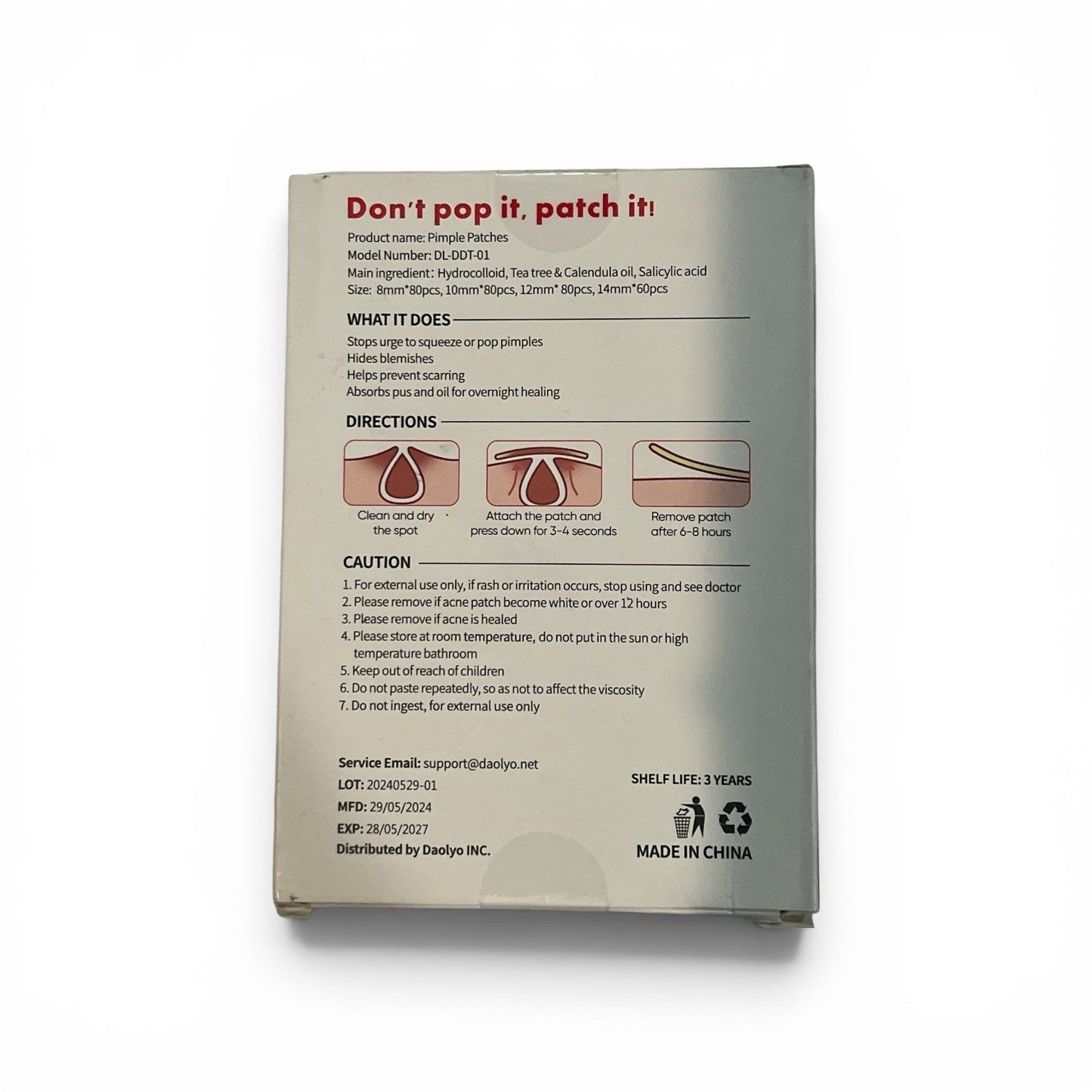 Hydrocolloid Pimple Patches 300 Ct Acne Treatment - Daolyo