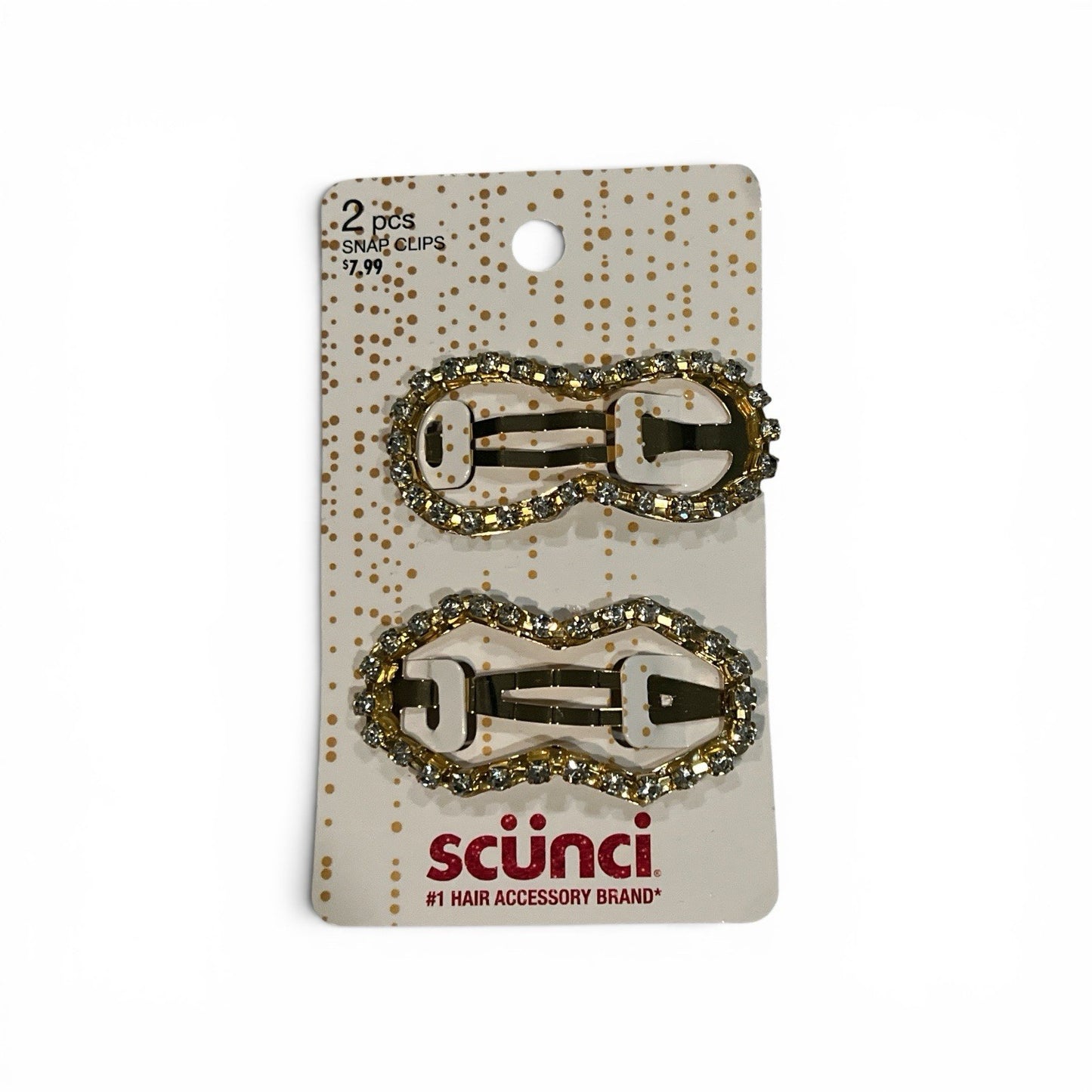 Snap Hair Clips Gold Rhinestone 2-Pack | Scunci Accessories