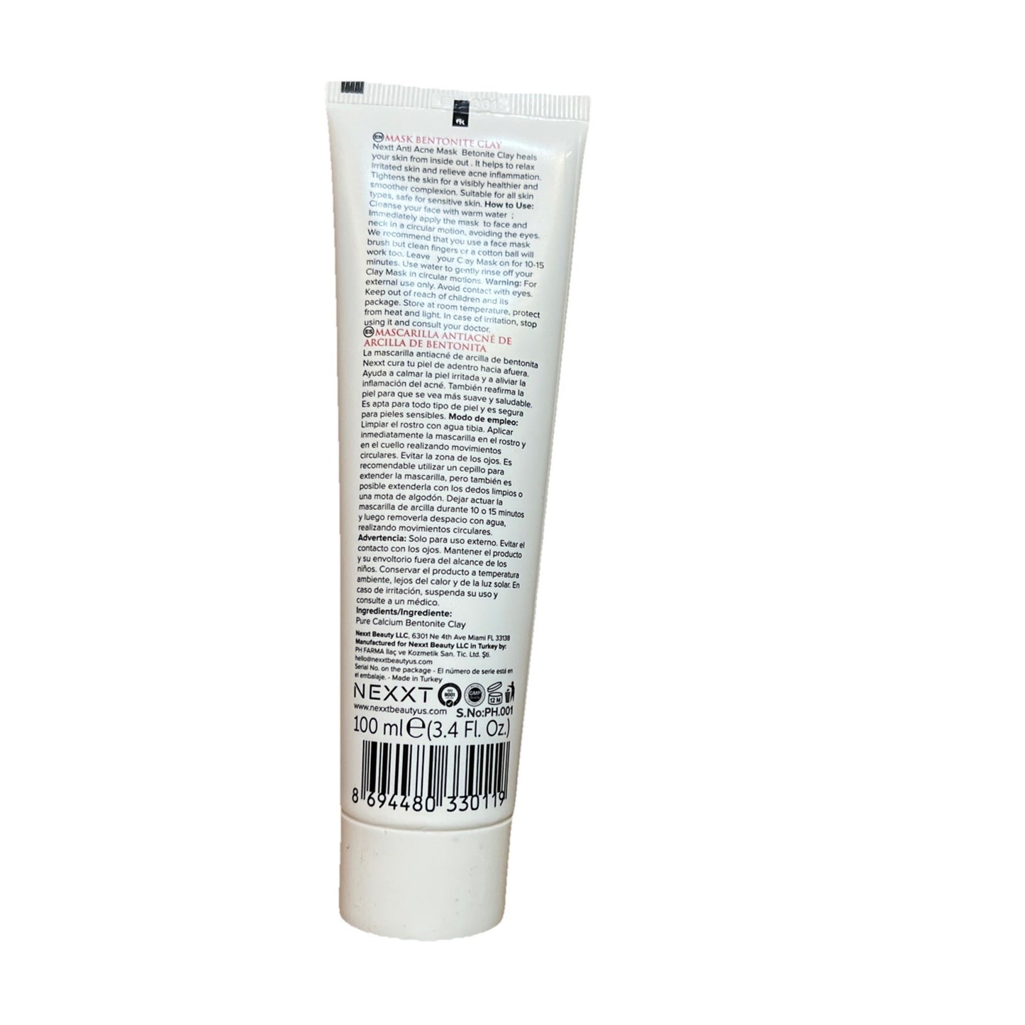 Anti-Acne Bentonite Clay Mask, 100ml by NEXXT Beauty