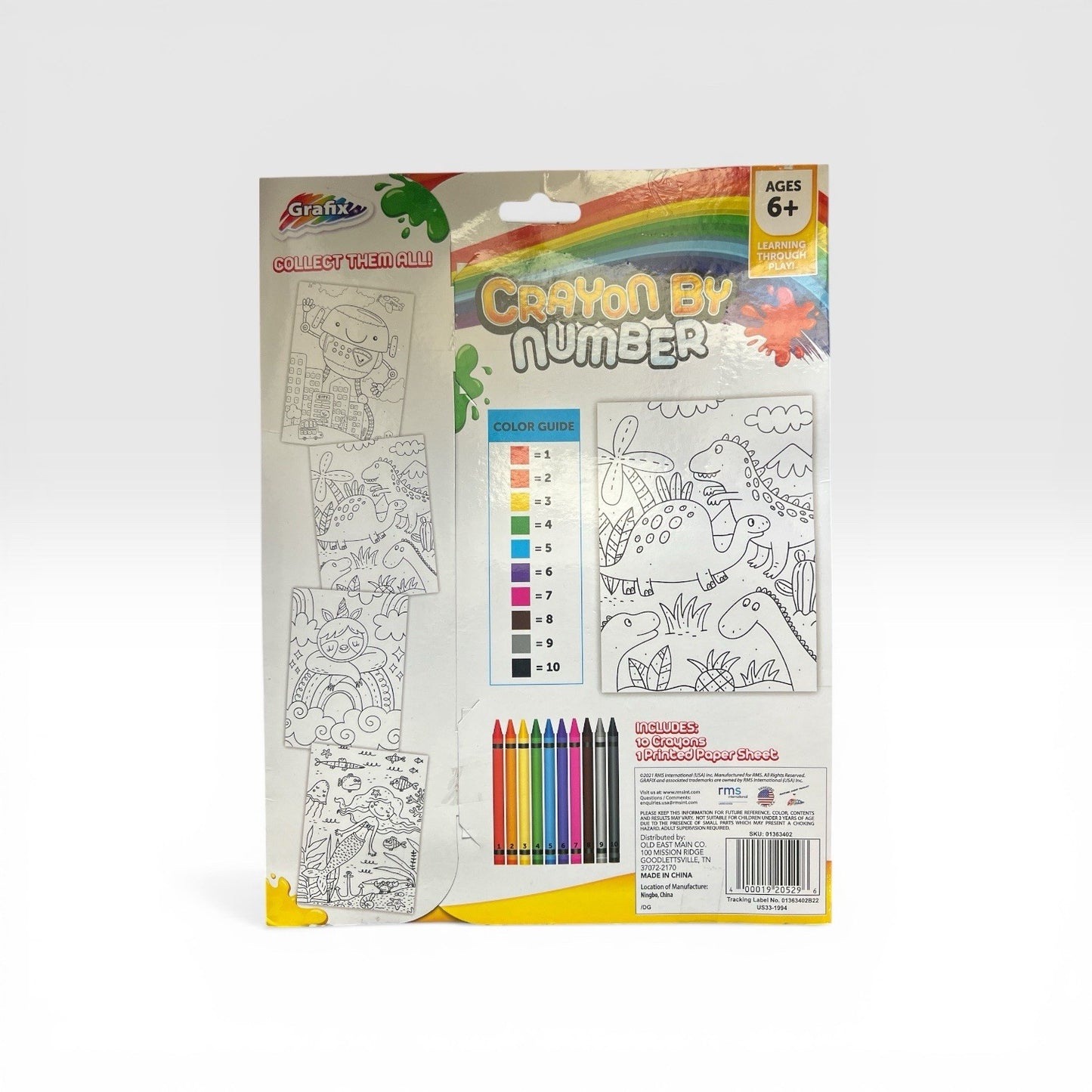 Crayon by Number Coloring Kit, 10 Crayons by Grafix