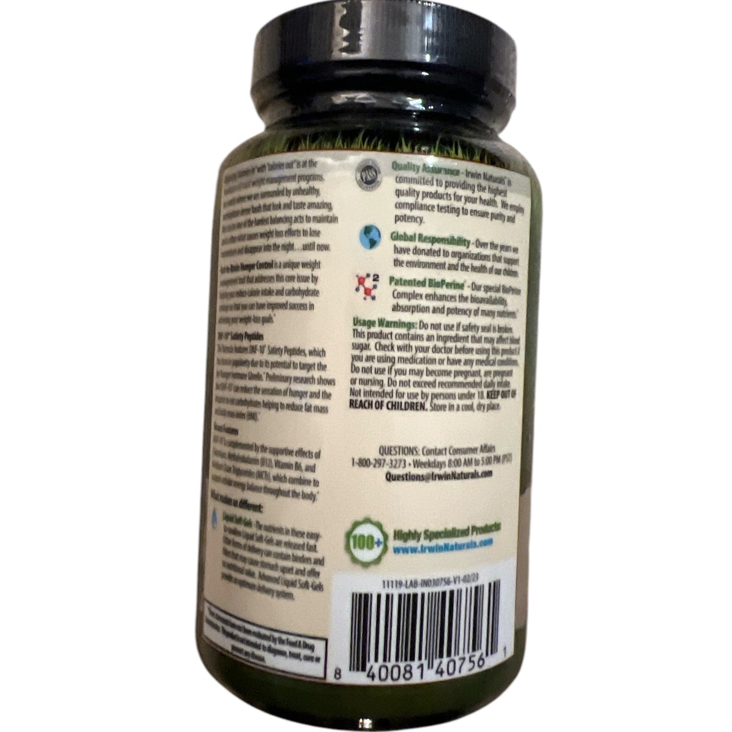 Irwin Naturals Gut-to-Brain Hunger Control - 68 Liquid Softgels, Exp. 05/2025 - Bazrify