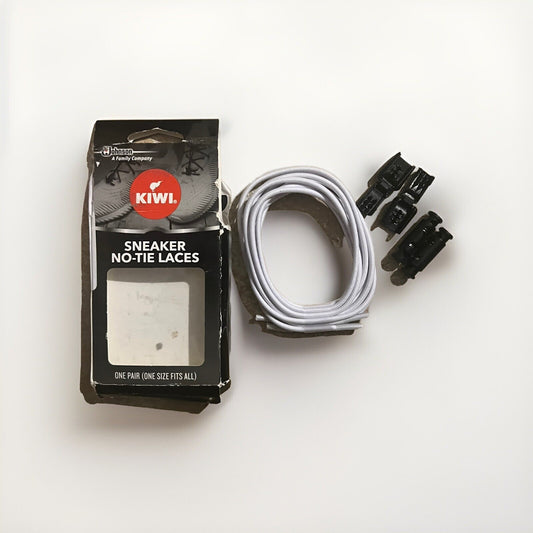 Kiwi No-Tie Sneaker Laces, White Stretch Shoelaces