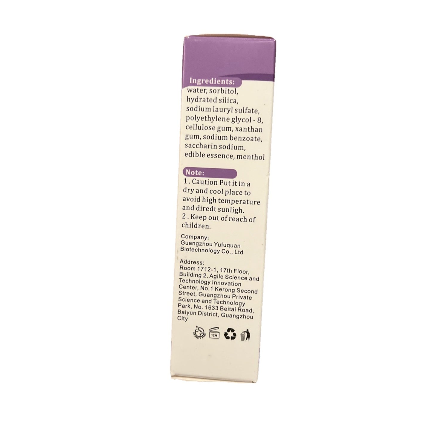 Purple Toothpaste for Teeth Whitening, Color Corrector