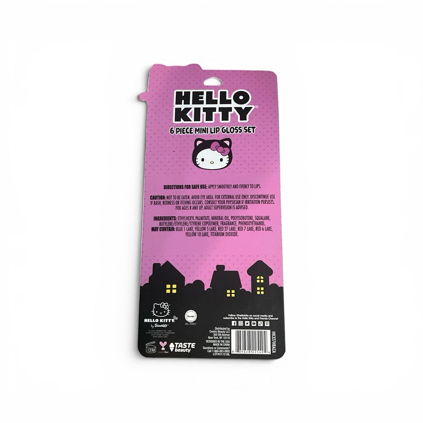 Halloween Lip Gloss Set 6-Piece Mini Makeup - Hello Kitty