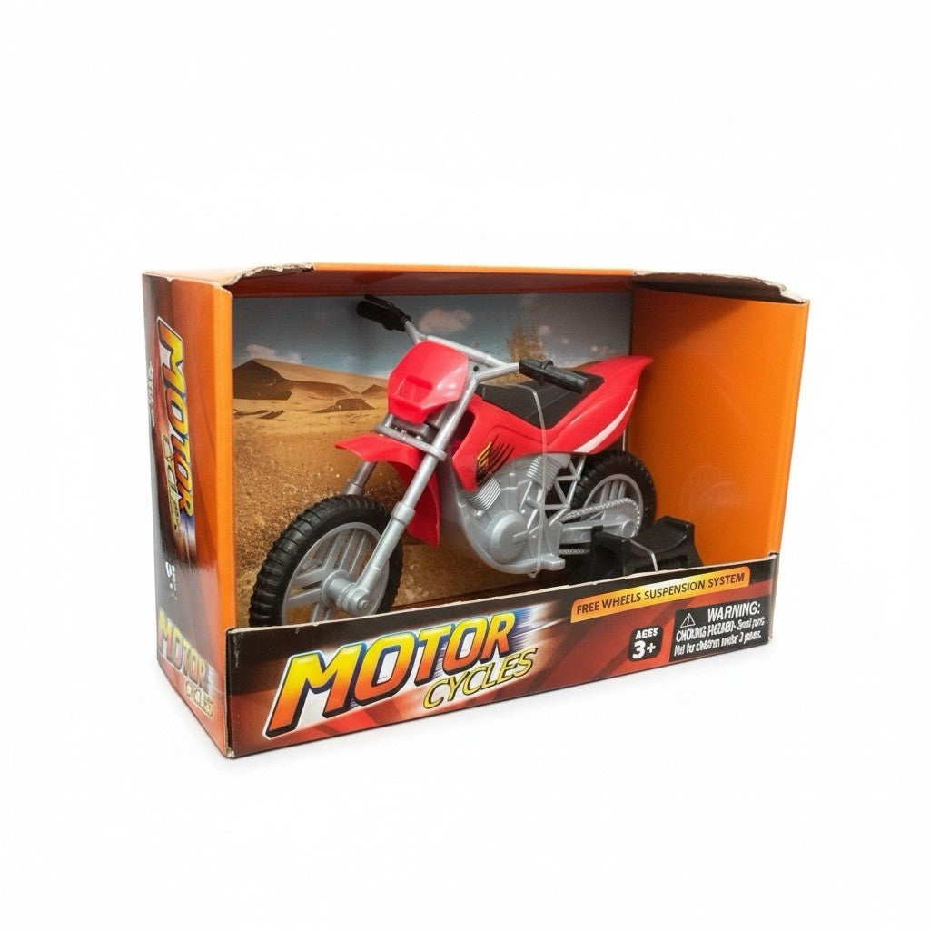 Diecast Toy Bike Red Free Wheel Suspension - Fenicalan