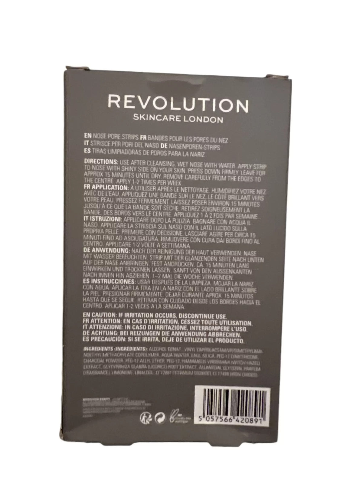 Charcoal Nose Pore Strips, 6 Count - Revolution Skincare