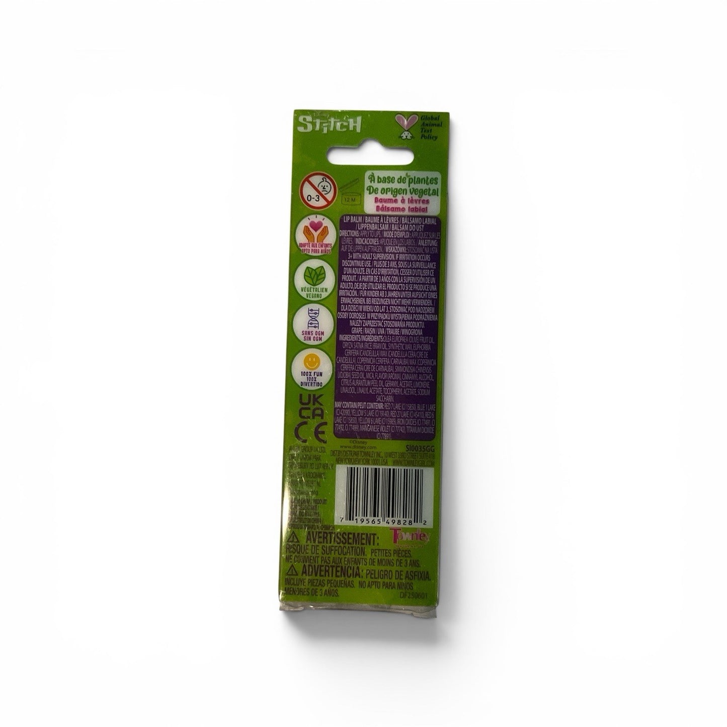 Stitch Grape Lip Balm Moisturizing Lip Care - Disney