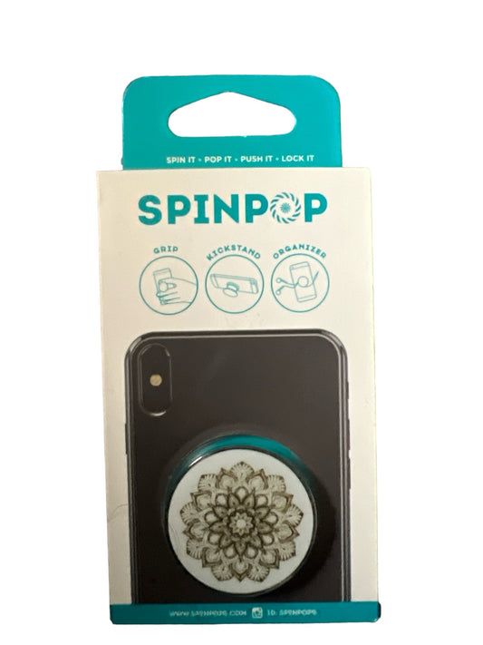 Phone Grip & Kickstand - Gold Mandala Design - SpinPop