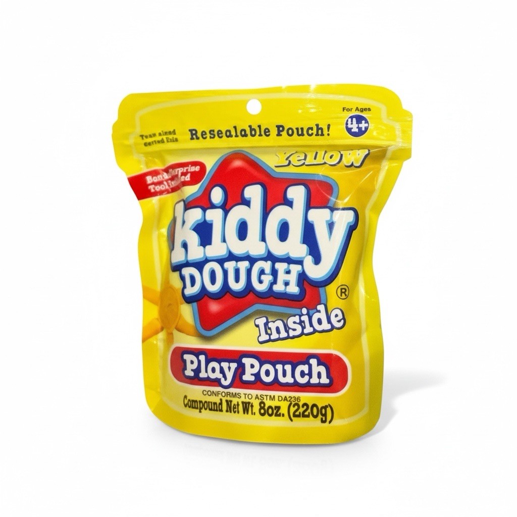 Modeling Dough 2 Pack Yellow 8oz Play Pouch, Kiddy Dough