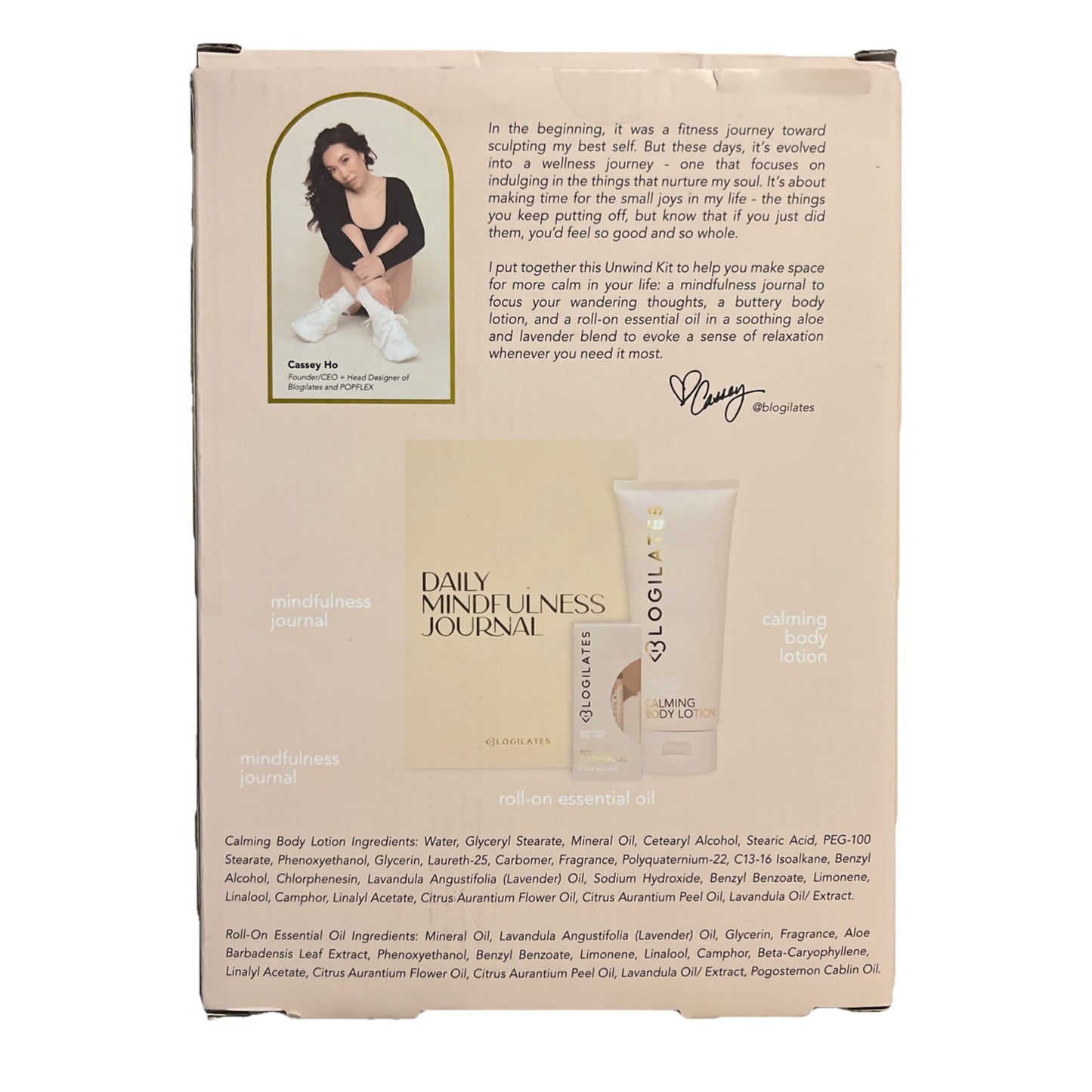 Unwind Self-Care Kit – Journal, Lotion, Oil by Blogilates