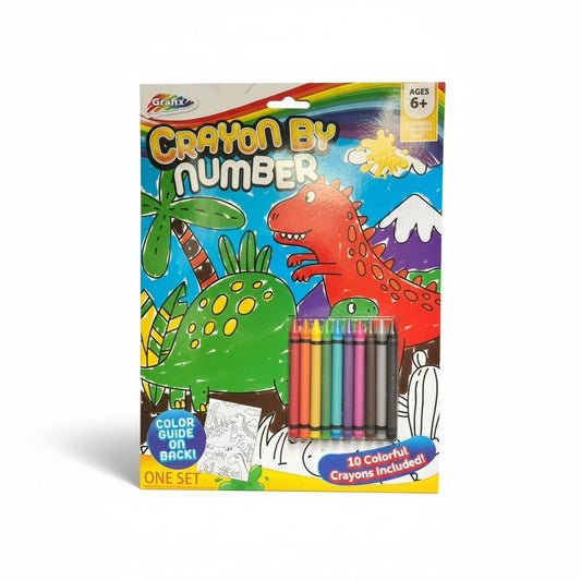 Crayon by Number Coloring Kit, 10 Crayons by Grafix