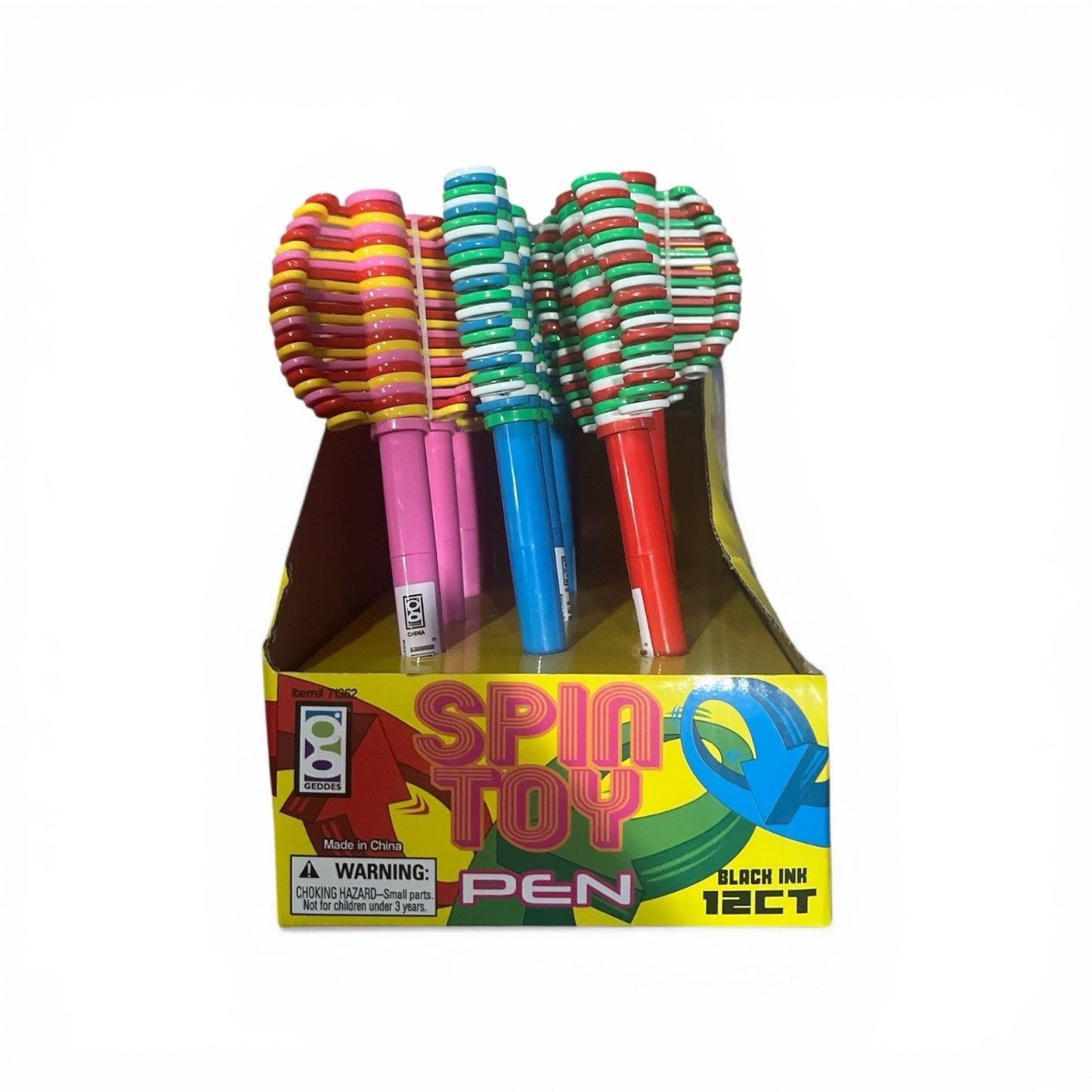 Spin Topper Pens 12 Pack Novelty Pens, Raymond Geddes