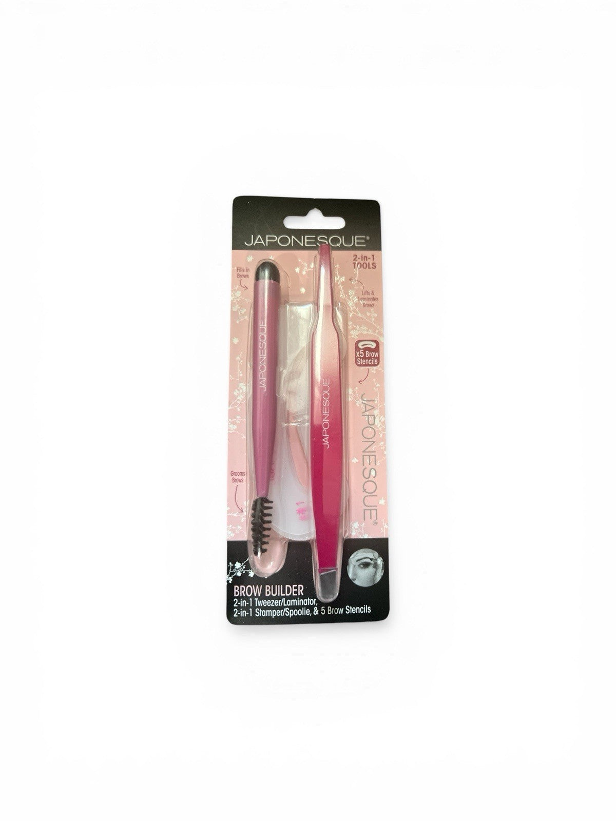 Japonesque Brow Builder Kit with Tweezers, Spoolie & Stencils