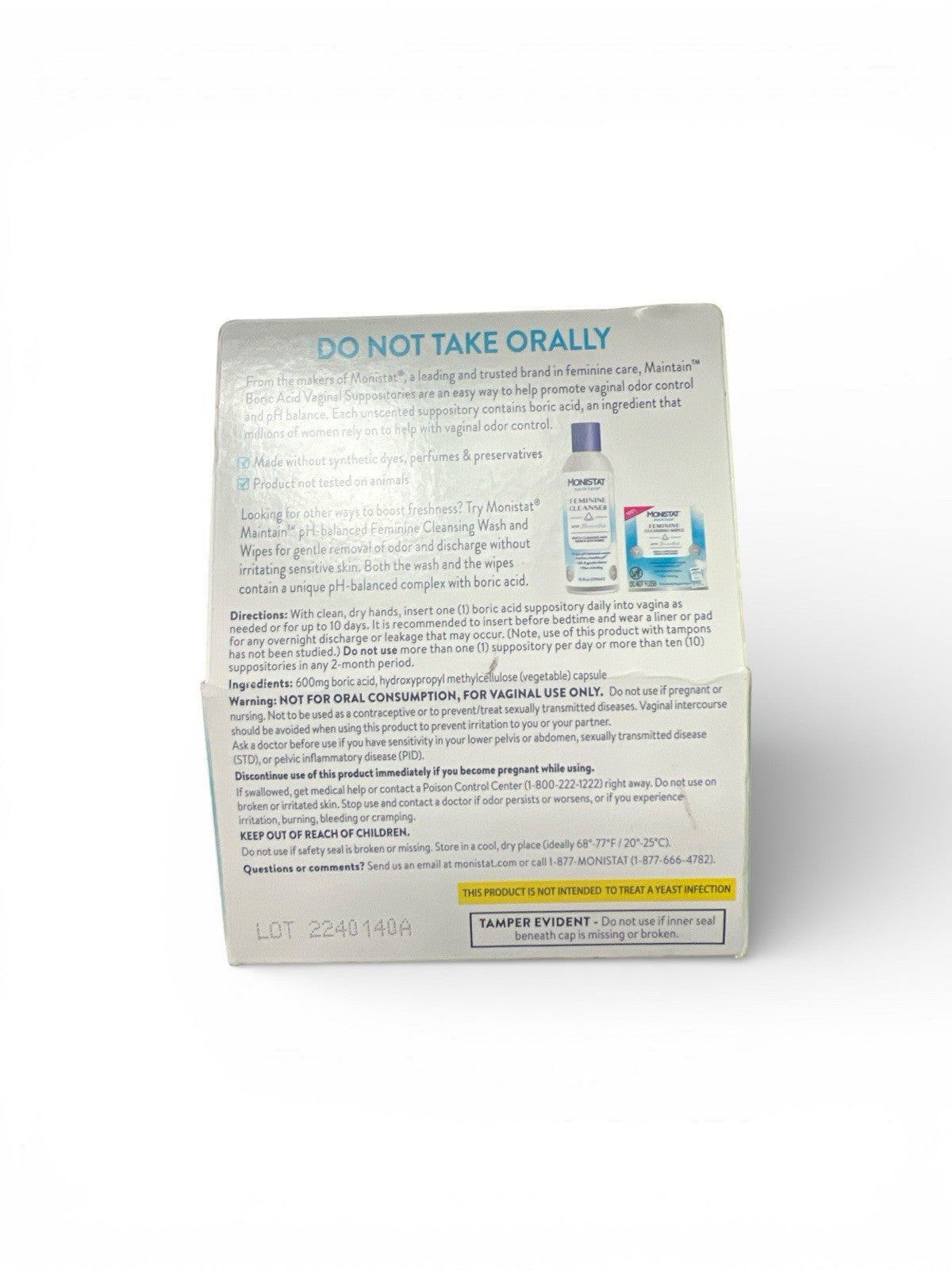 Boric Acid Suppositories for pH Balance & Odor - Monistat
