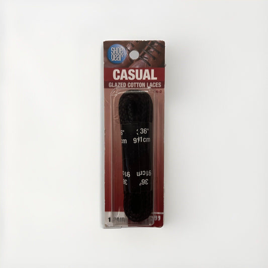 Black Cotton Shoelaces 36-Inch Flat | Shoe Gear 1 Pair