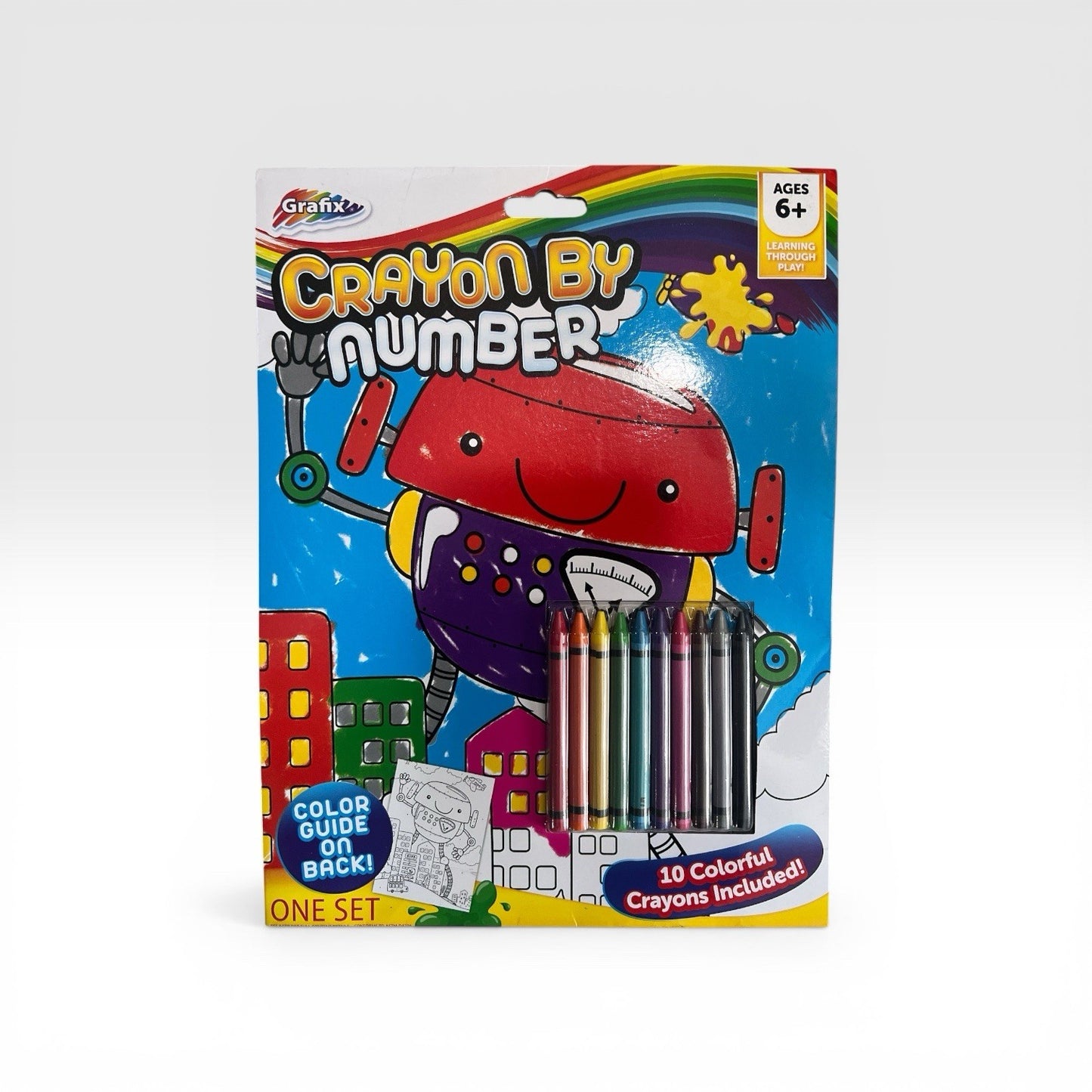 Crayon By Number Coloring Kit, 10 Crayons Kids - Grafix