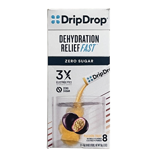 DripDrop Electrolyte Powder Sticks - Passion Fruit & Lemon Lime - Exp. 05/25