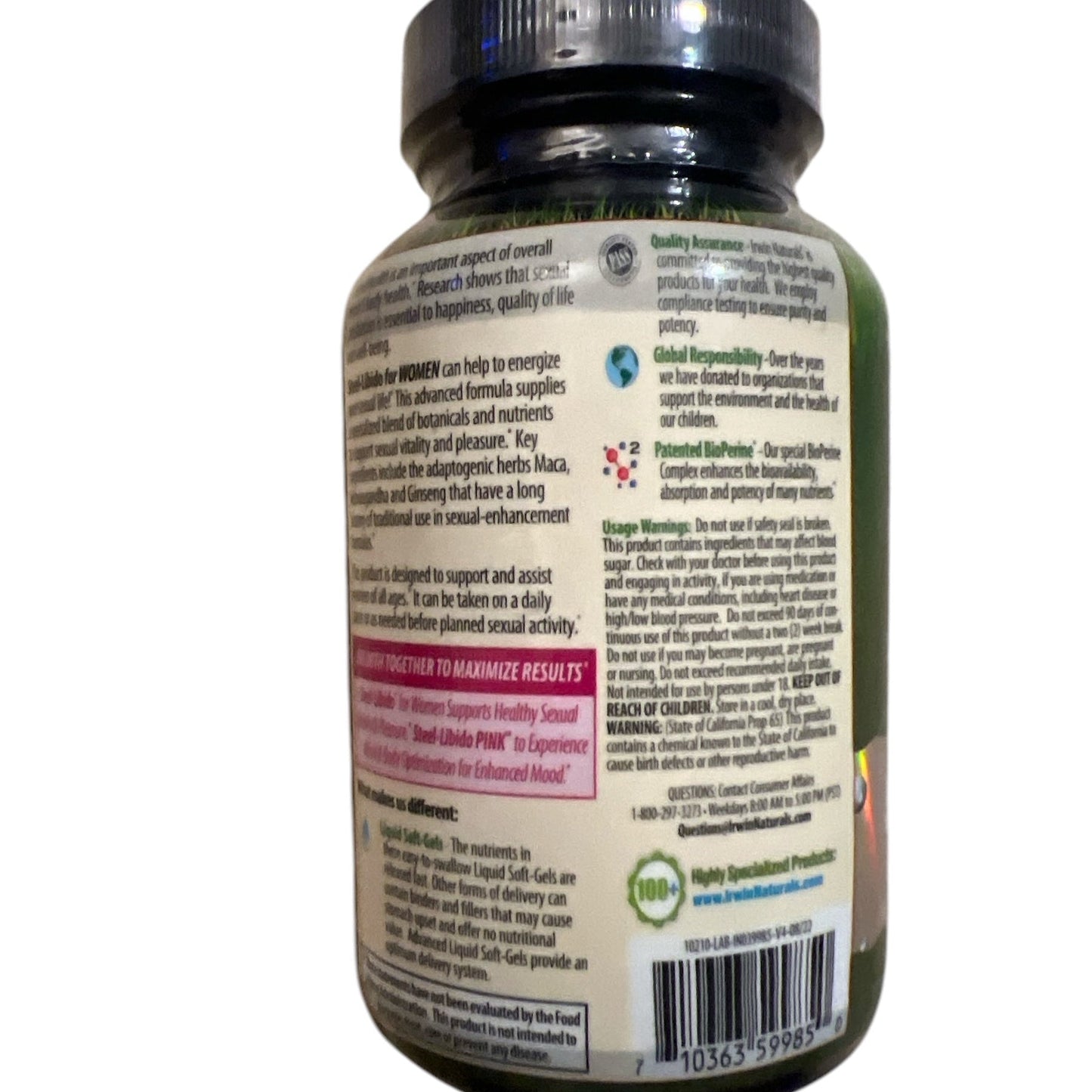 Irwin Naturals Steel-Libido for Women - Boost Vitality & Desire - 60 Softgels - Bazrify