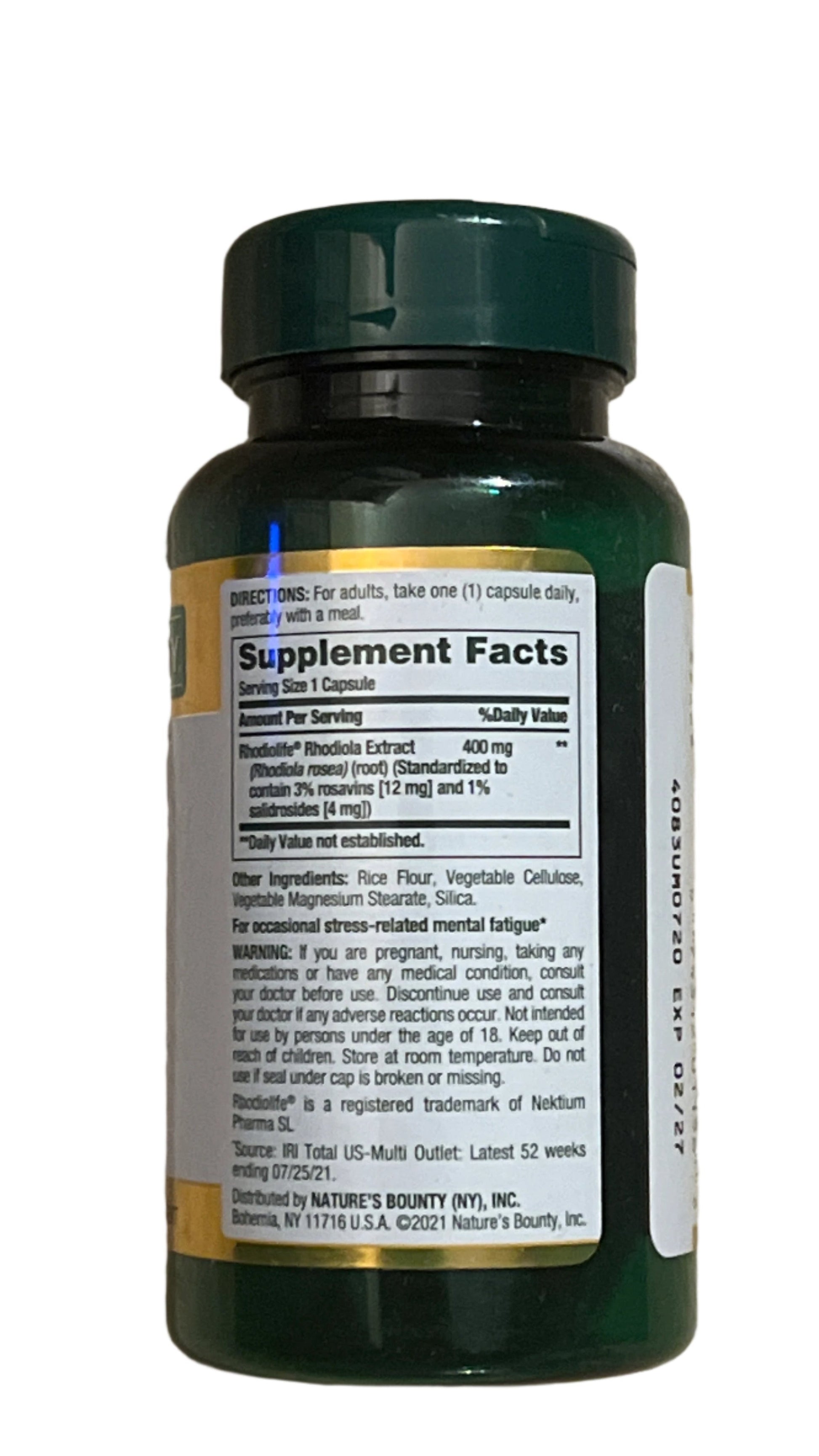 Nature's Bounty Rhodiola 400mg Stress Relief - Mental Fatigue Support, 30 Caplets - Bazrify