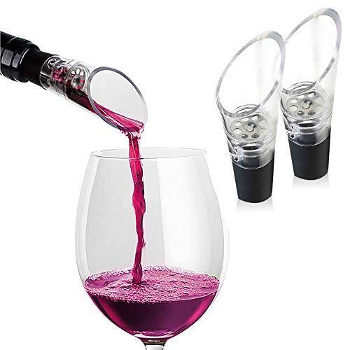 Trovety Wine Aerator Pourer Spout 2-in-1 Diffuser Oxygenator No-Drip 2 Pack | Bazrify
