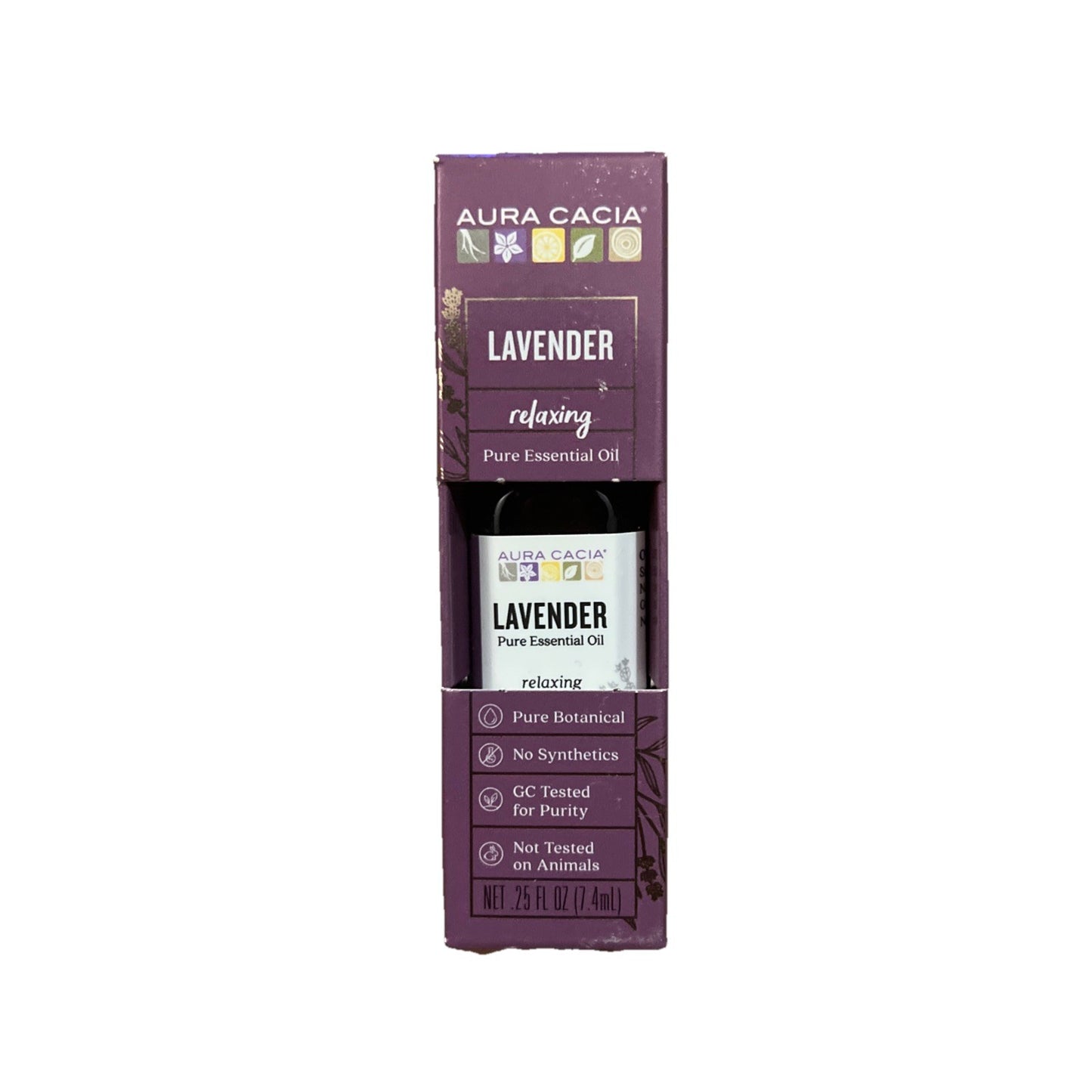 Aura Cacia Pure Lavender Essential Oil Aromatherapy Calming Relaxation 0.25 fl oz
