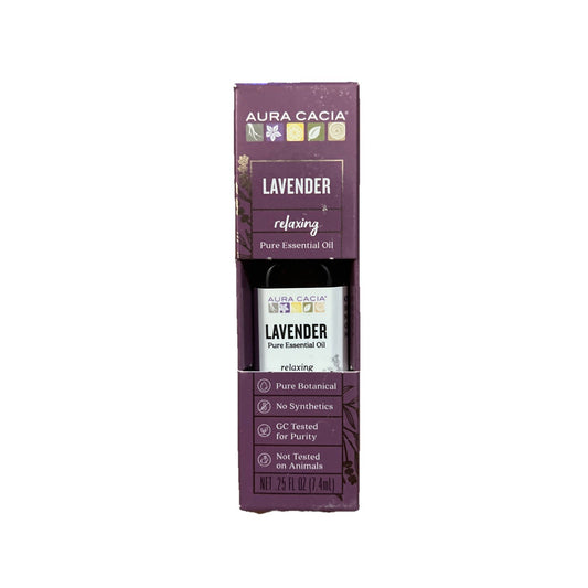 Aura Cacia Pure Lavender Essential Oil Aromatherapy Calming Relaxation 0.25 fl oz