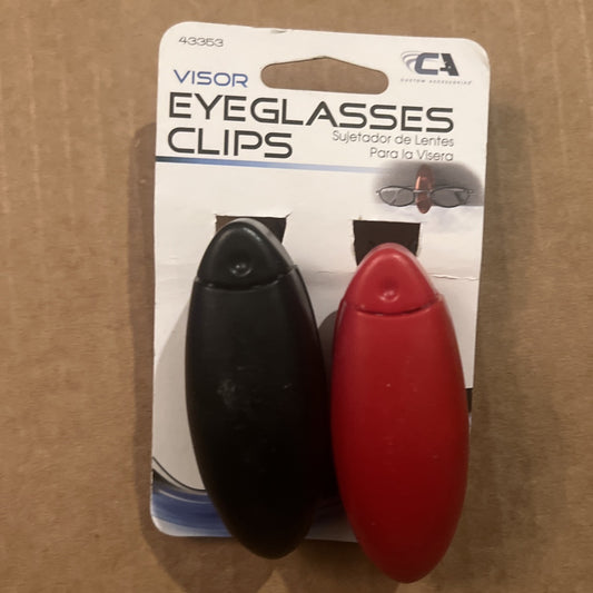 Auto Sun Visor Eyeglasses and Ticket Holder Black Red Car Organizer Accessory