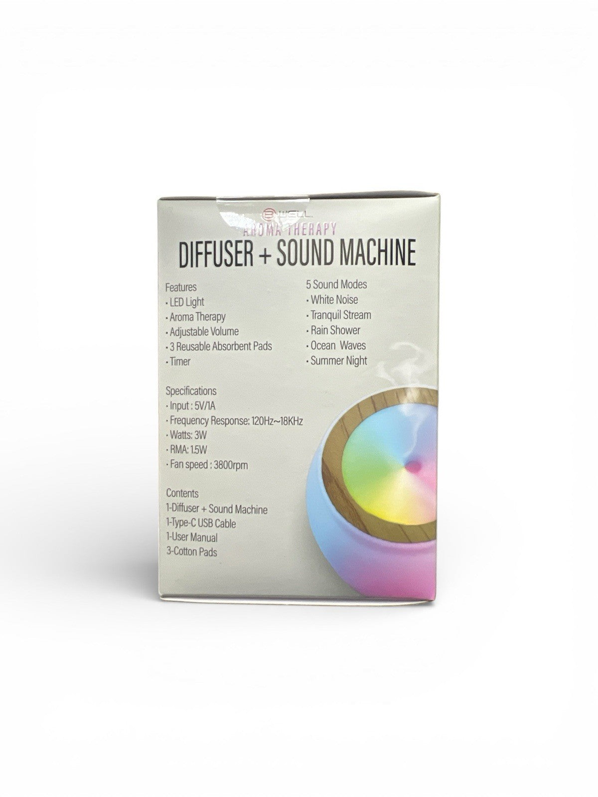 Aromatherapy Diffuser Sound Machine & Night Light by B-Well