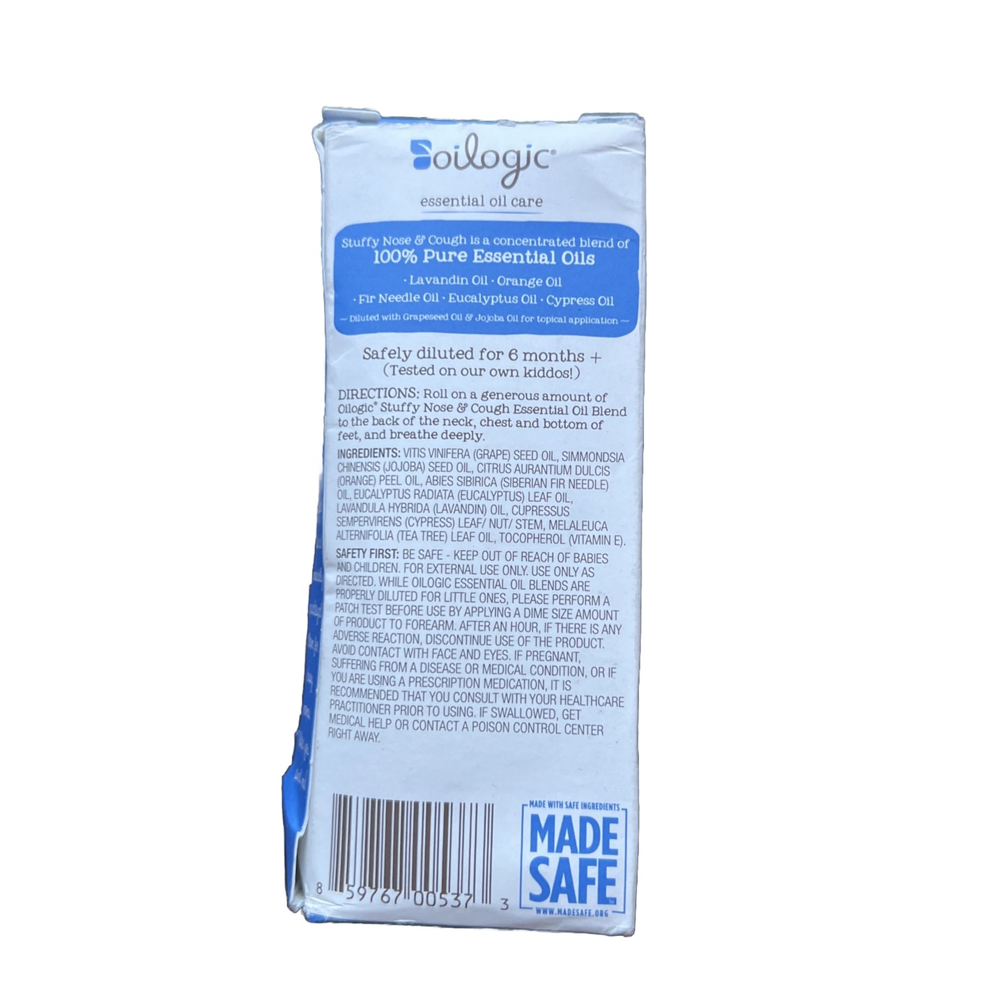 Baby Stuffy Nose & Cough Relief Roll-On - Oilogic 0.2 oz