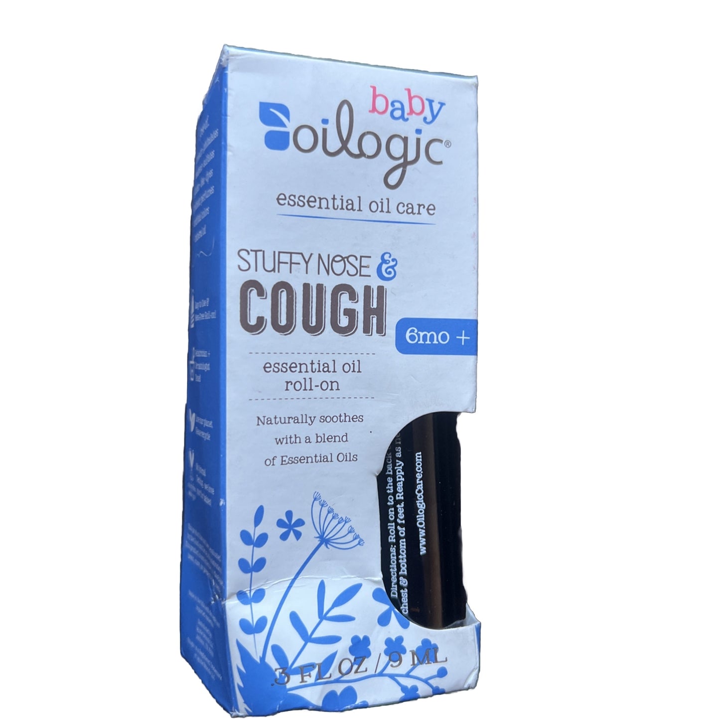 Baby Oilogic Stuffy Nose & Cough Relief Roll-On Essential Oil Blend Safe