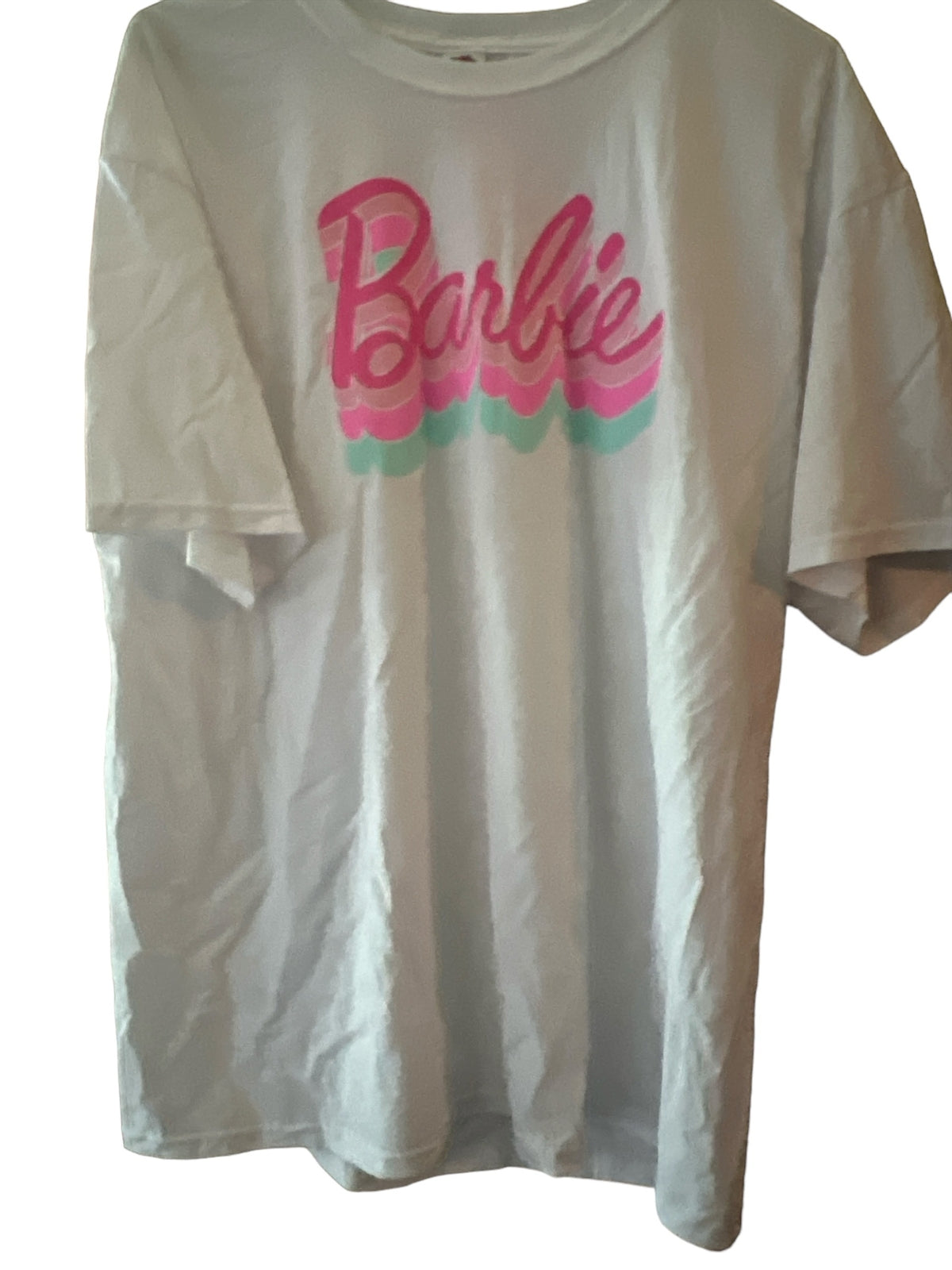 Barbie Retro Logo Women's T-Shirt Large Pink on White