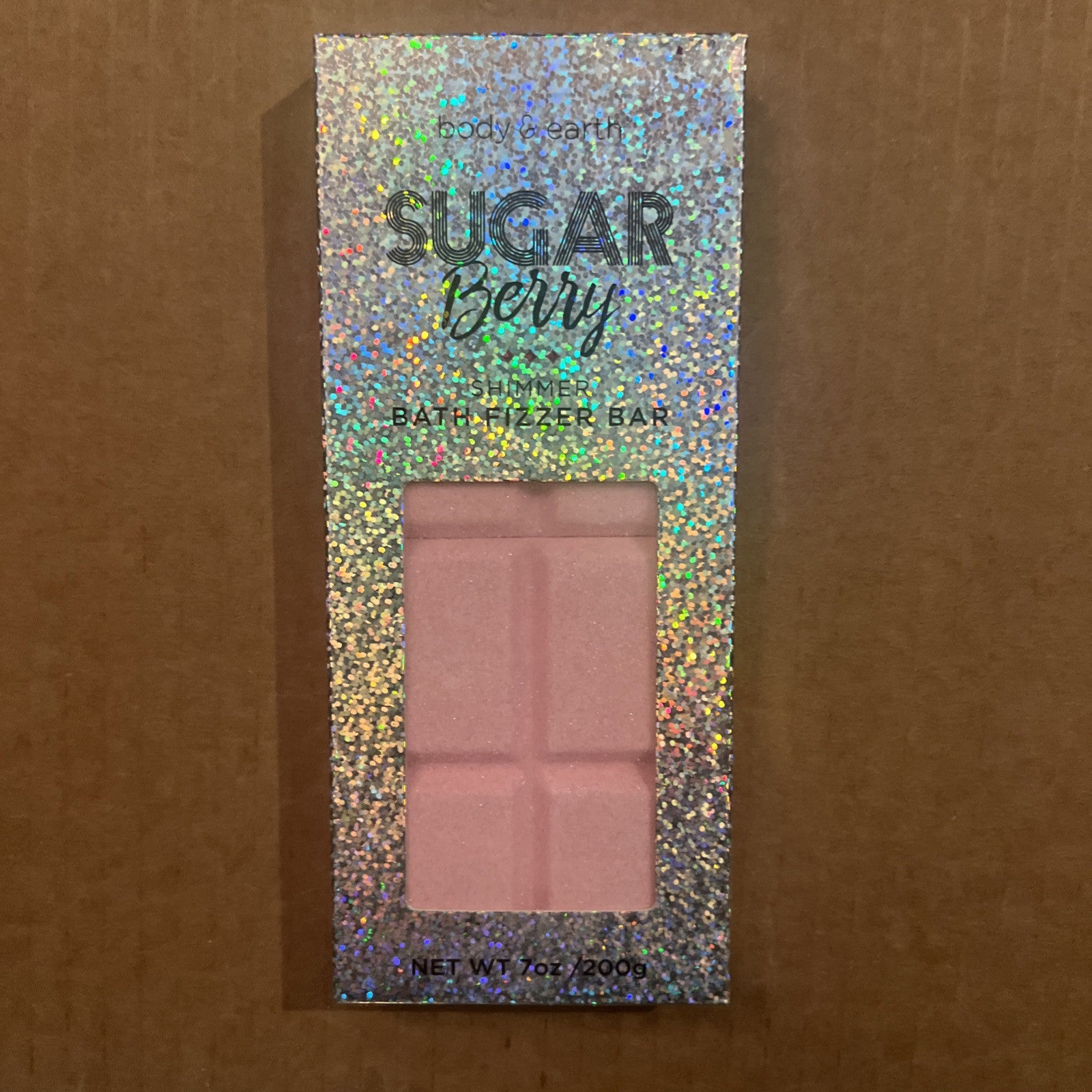 Body and Earth Sugar Berry Shimmer Bath Fizzer Bar Luxurious Spa Bath Experience