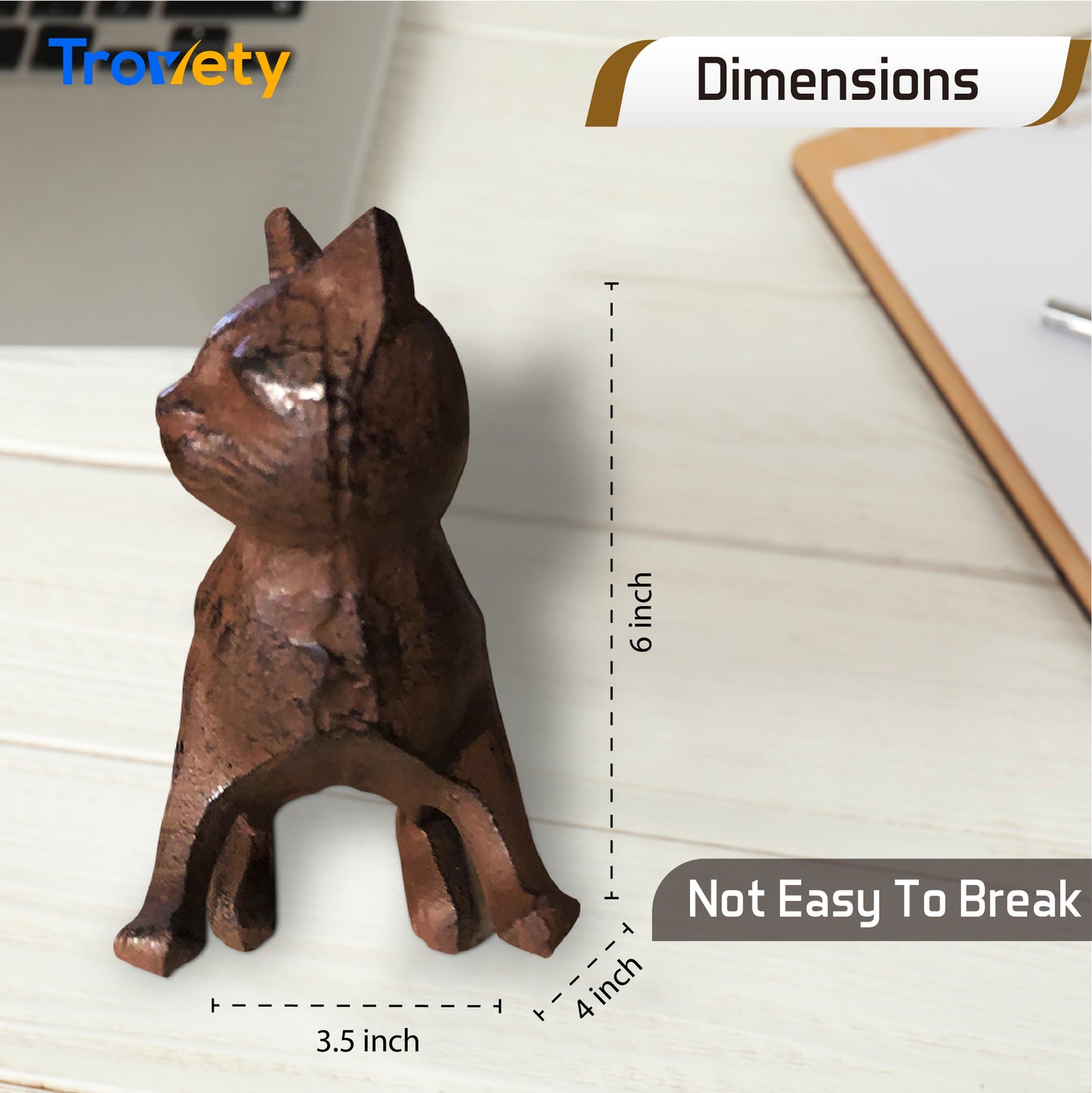 Bronze Cast Iron Cell Phone Stand, Desk Holder - Trovety