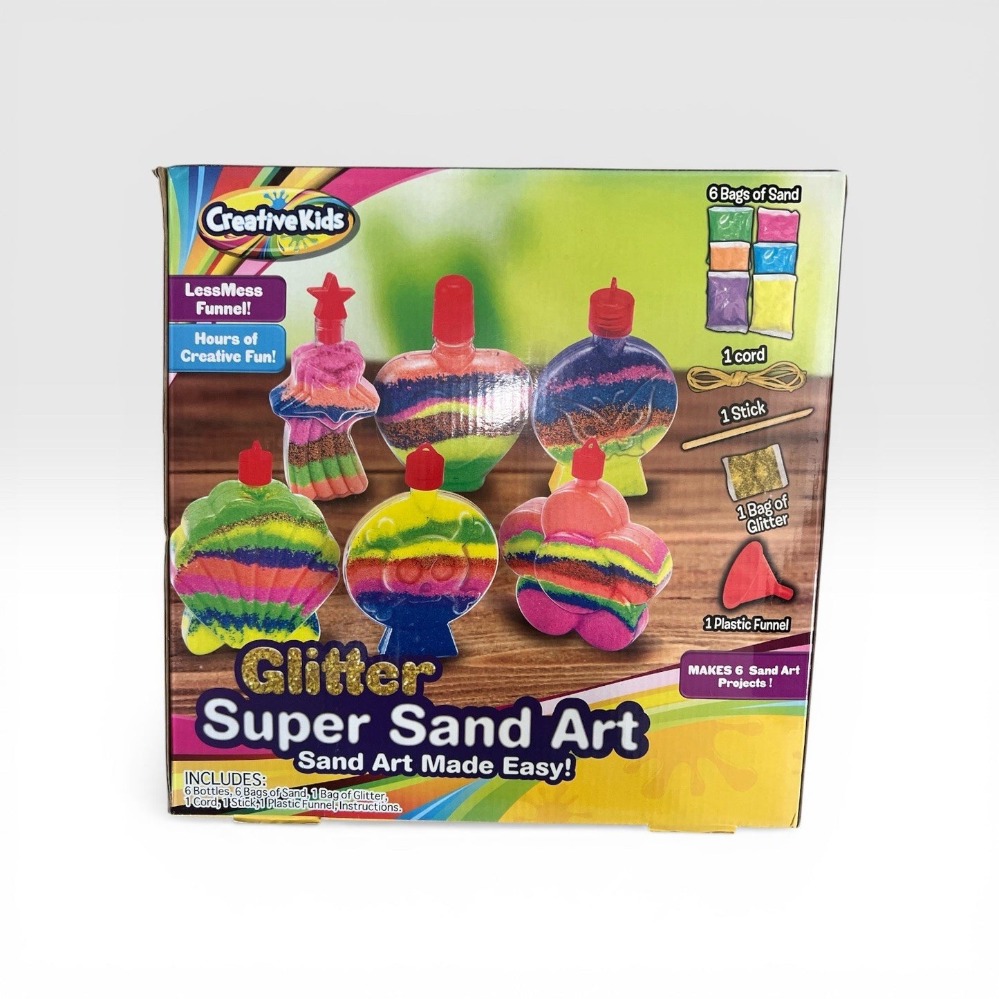 Glitter Sand Art Kit for Kids Ages 6+ – 6 Projects DIY