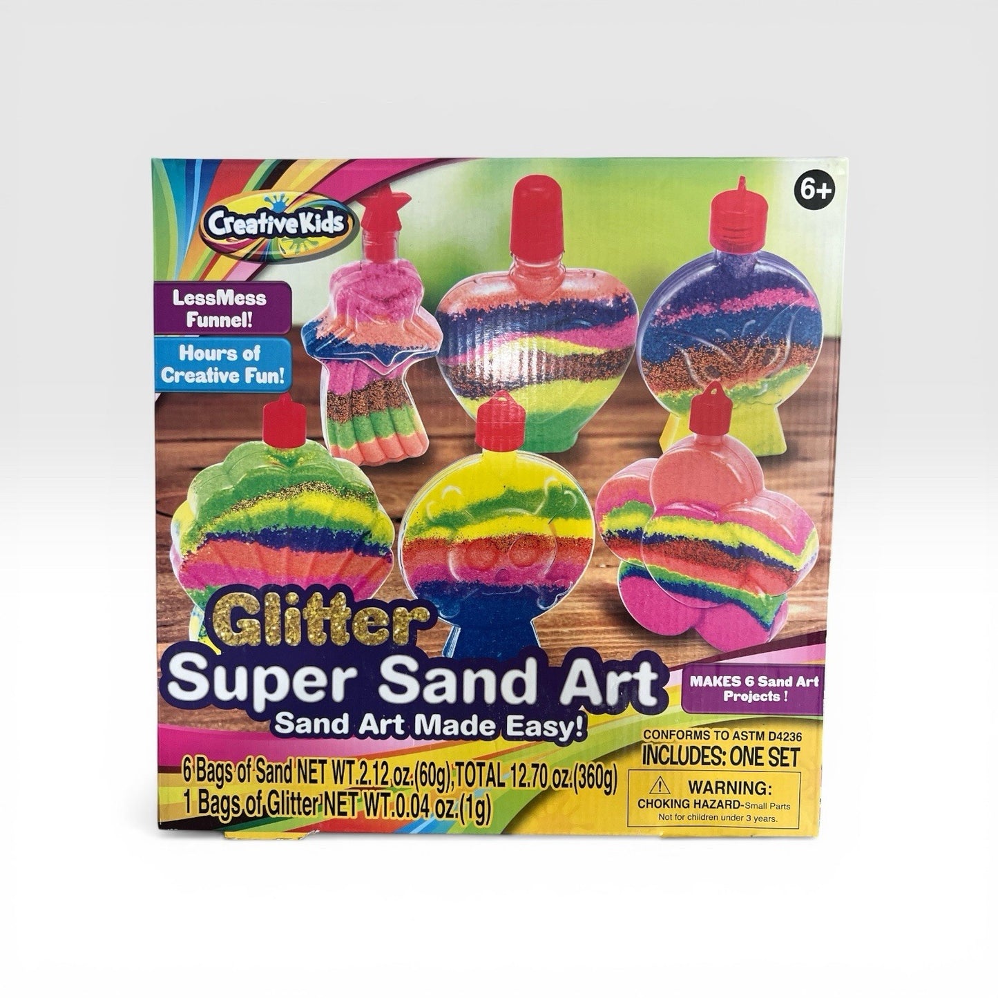 Glitter Sand Art Kit for Kids Ages 6+ – 6 Projects DIY
