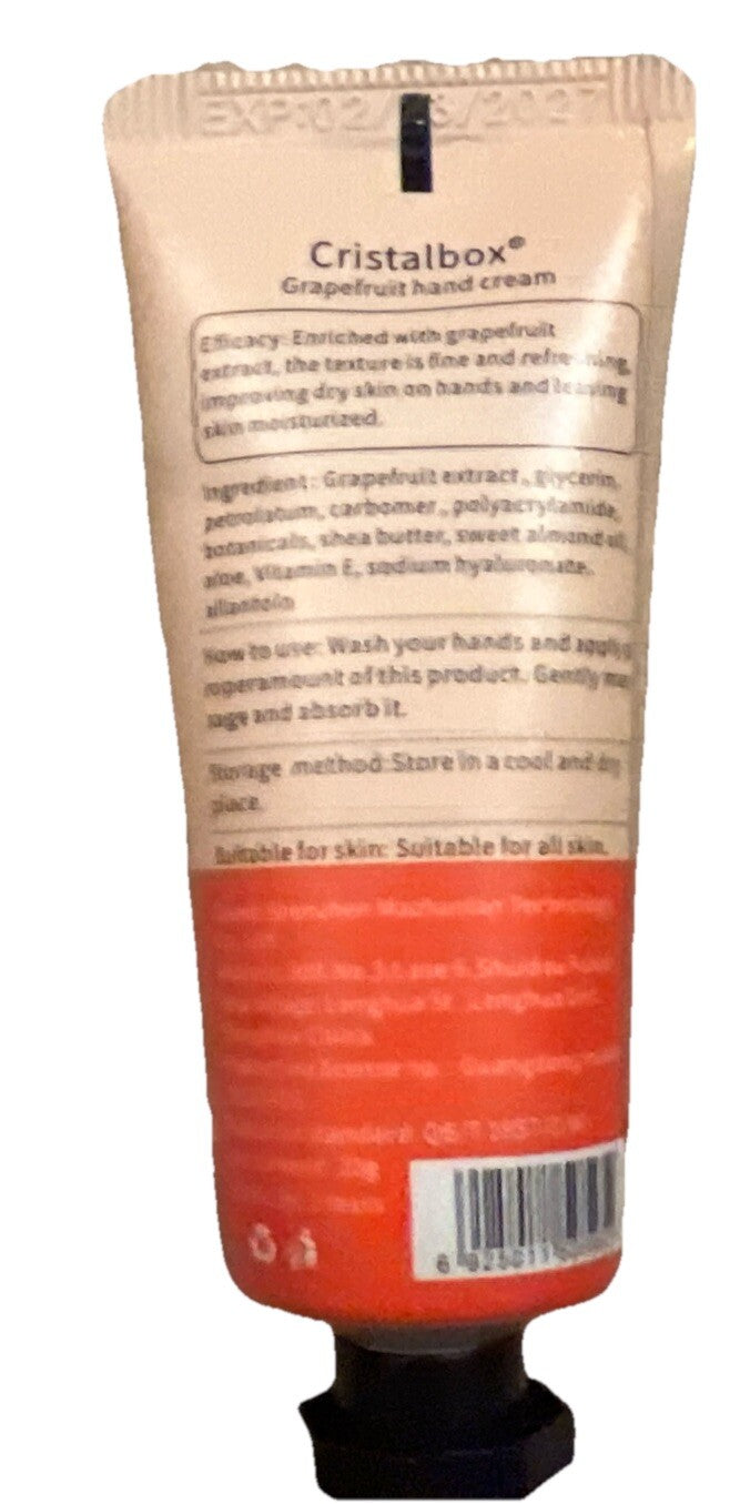 Grapefruit Hand Cream 30g Travel Moisturizer by Cristalbox
