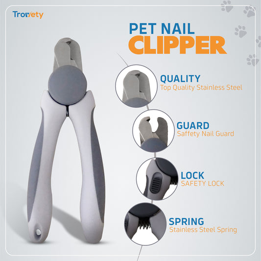 Cat Nail Clippers with Safety Guard, Dog Trimmer - Trovety