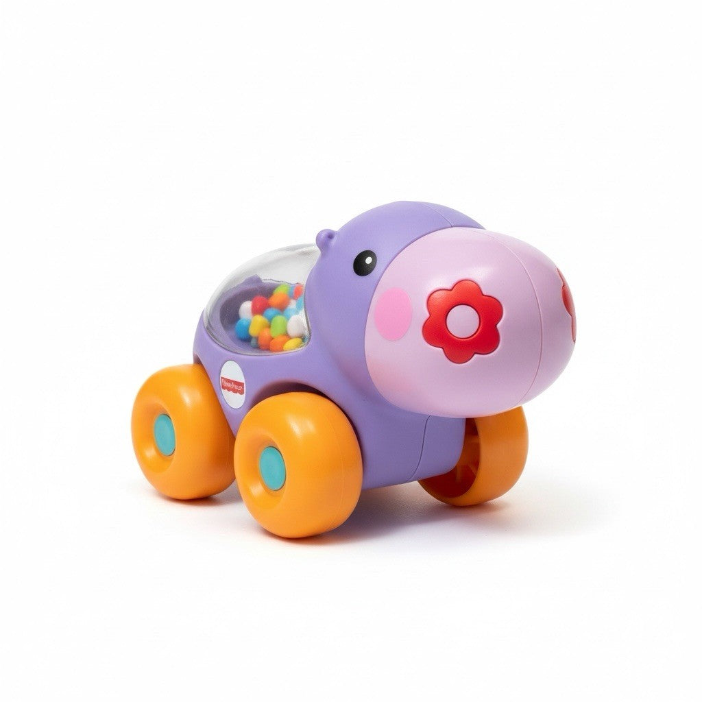 Fisher Price Poppity Pop Hippo Infant Toddler Toy Rattle Sensory Gross Motor Development | Bazrify