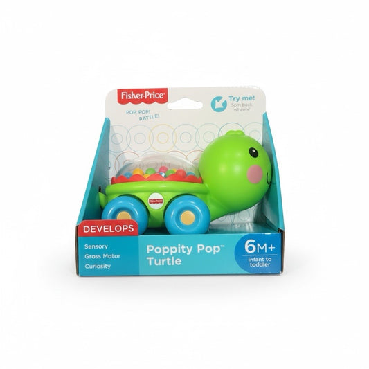 Fisher-Price Poppity Pop Turtle toy packaging on a white background