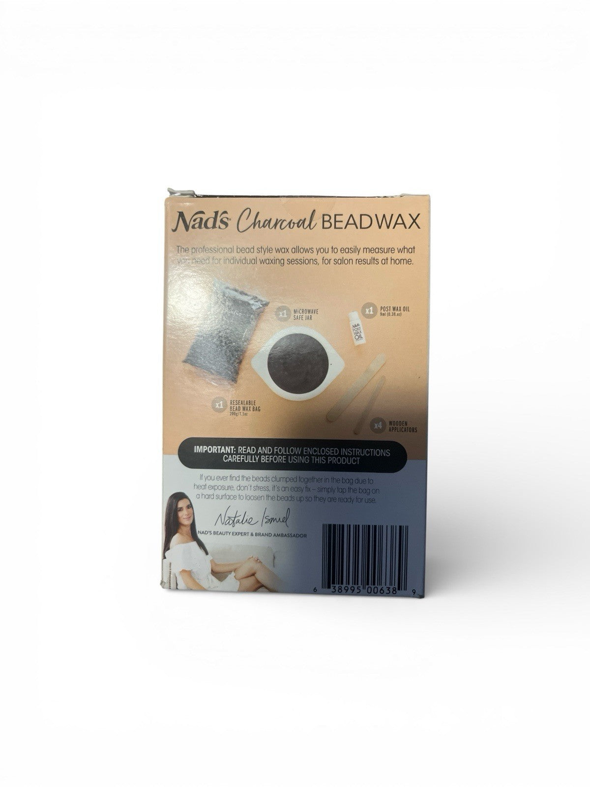 Box of Nad's Charcoal Bead Wax on a white background