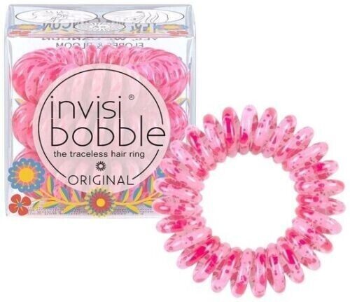 Invisibobble Original Hair Ring Pink Yes We Cancun 3 Count No-Kink Gentle Hair Ties