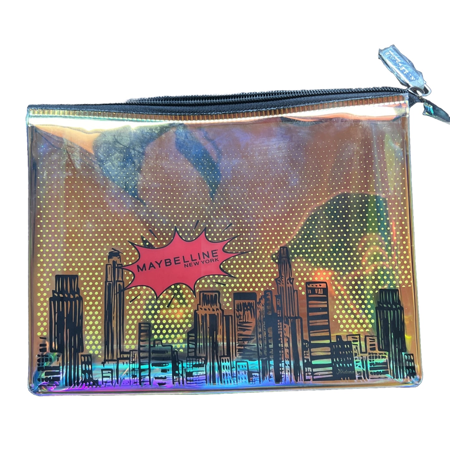 Maybelline New York Opalescent Comic City Makeup Bag Stylish Zipper Pouch