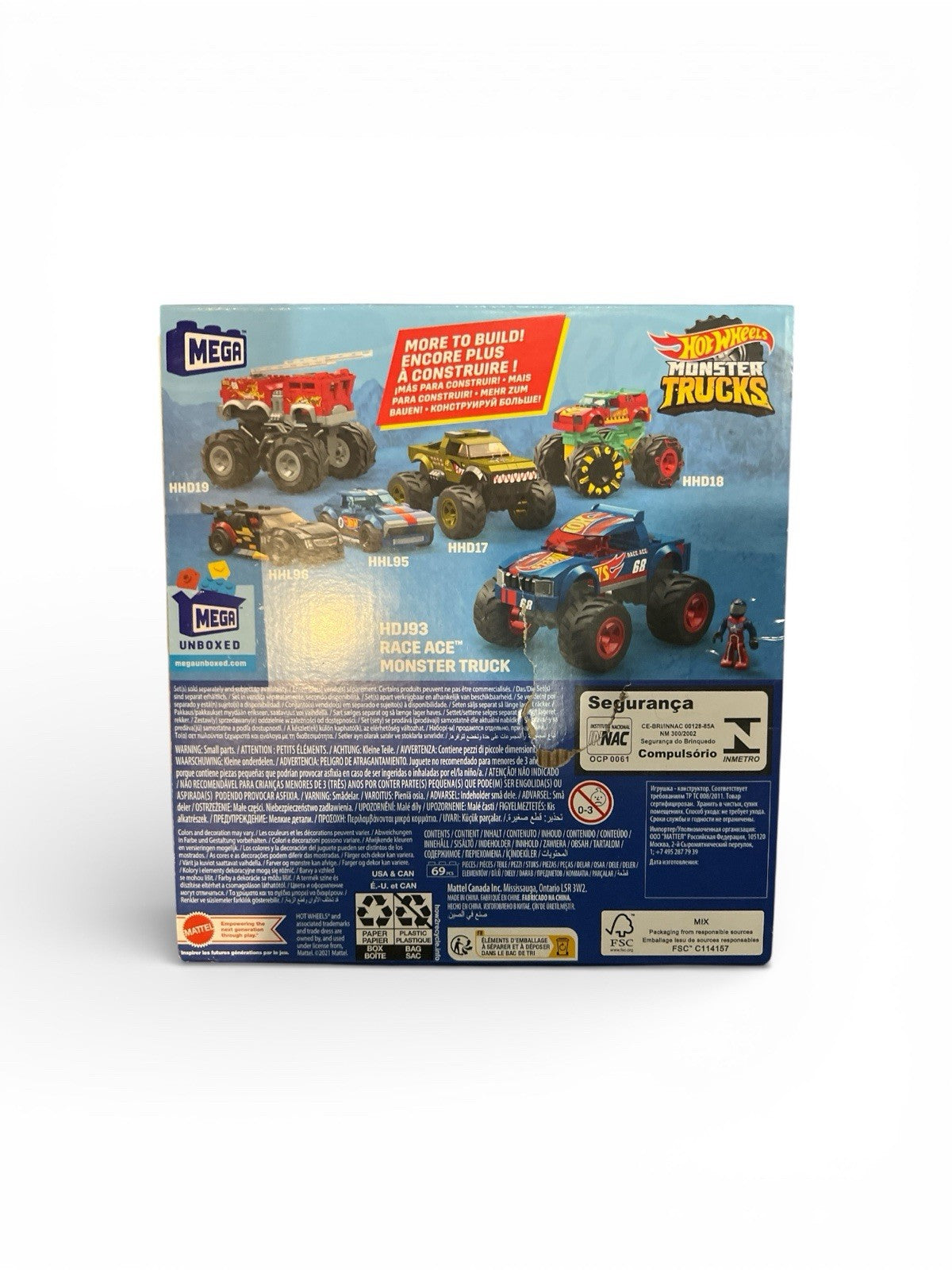 Building Set Hot Wheels Monster Truck 69 Pieces Mega