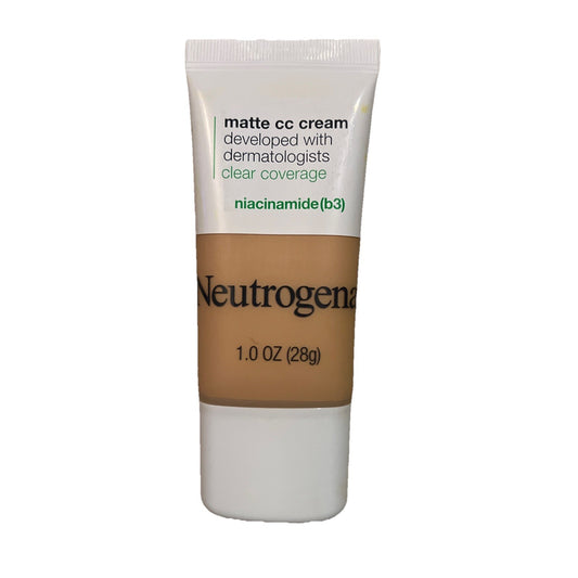 Neutrogena Clear Coverage Flawless Matte CC Cream Full Coverage Color Correcting Niacinamide Shade Vanilla 3.0 1 oz