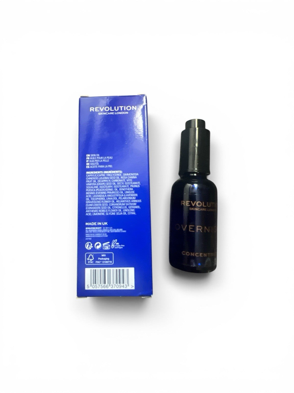 Revolution Skincare bottle and packaging on a white background