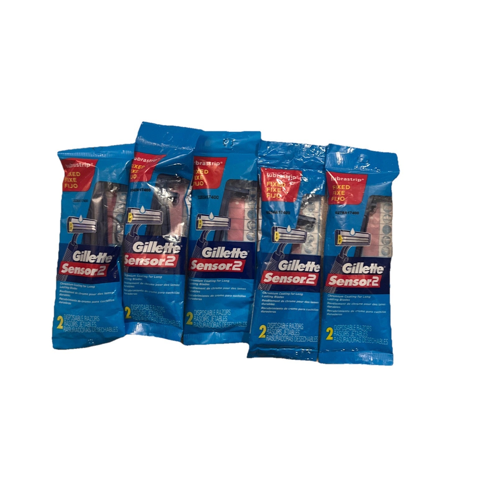 Gillette Sensor 2 Disposable Razors 5 Packs Twin Comfort Blades 10 Total | Bazrify