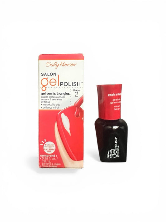 Sally Hansen Salon Gel Polish set with red and black packaging on a white background