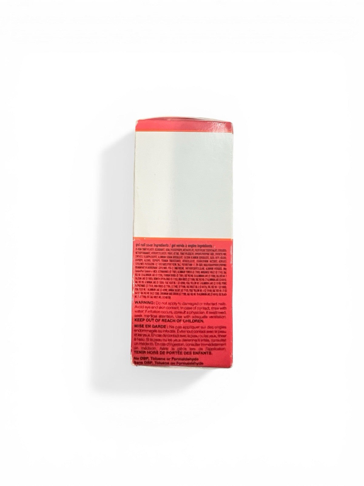Red and white product packaging on a white background