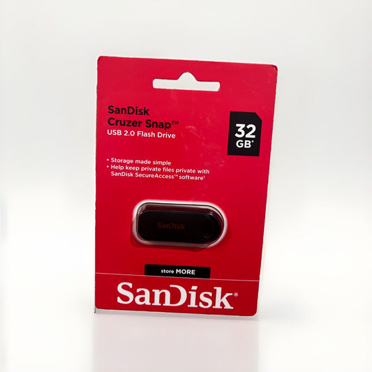 SanDisk 32GB Cruzer Snap USB 2.0 Flash Drive Portable Storage Easy File Transfer