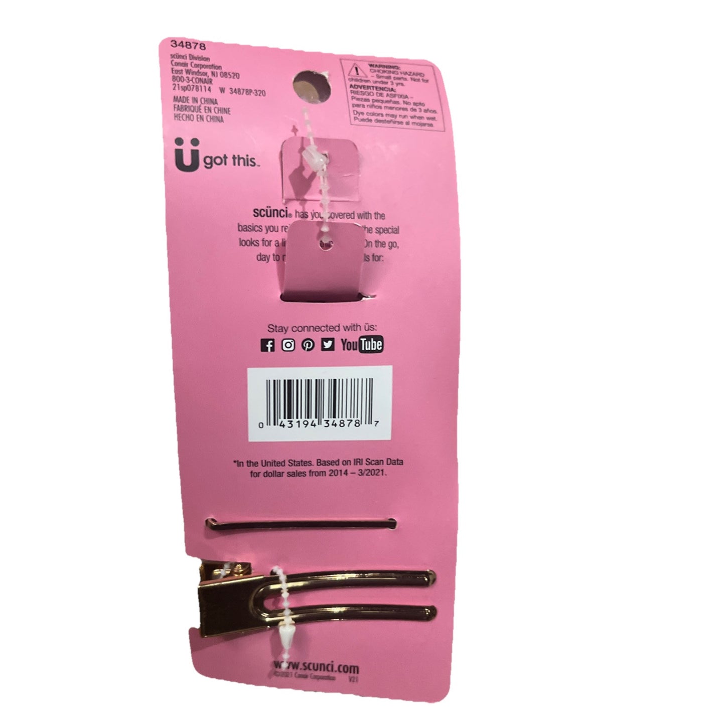 Hair Scrunchie & Barrettes Set 3-Piece Collection by Scunci